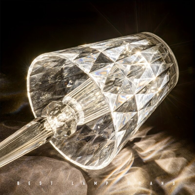 مصباح طاولة كريستال الماس LED ، جو رومانسي قابل للتعديل ، USB قابلة للشحن ، ضوء الليل ، اللمس ، 16 لونا ، جديد
