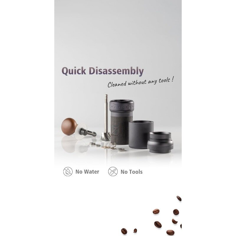 K-Ultra مطحنة قهوة يدوية ، لدغ مخروطي من الفولاذ المقاوم للصدأ ، رمادي حديد مع حقيبة حمل ، مطحنة مخروطية التجميع ، 1 زبرسو