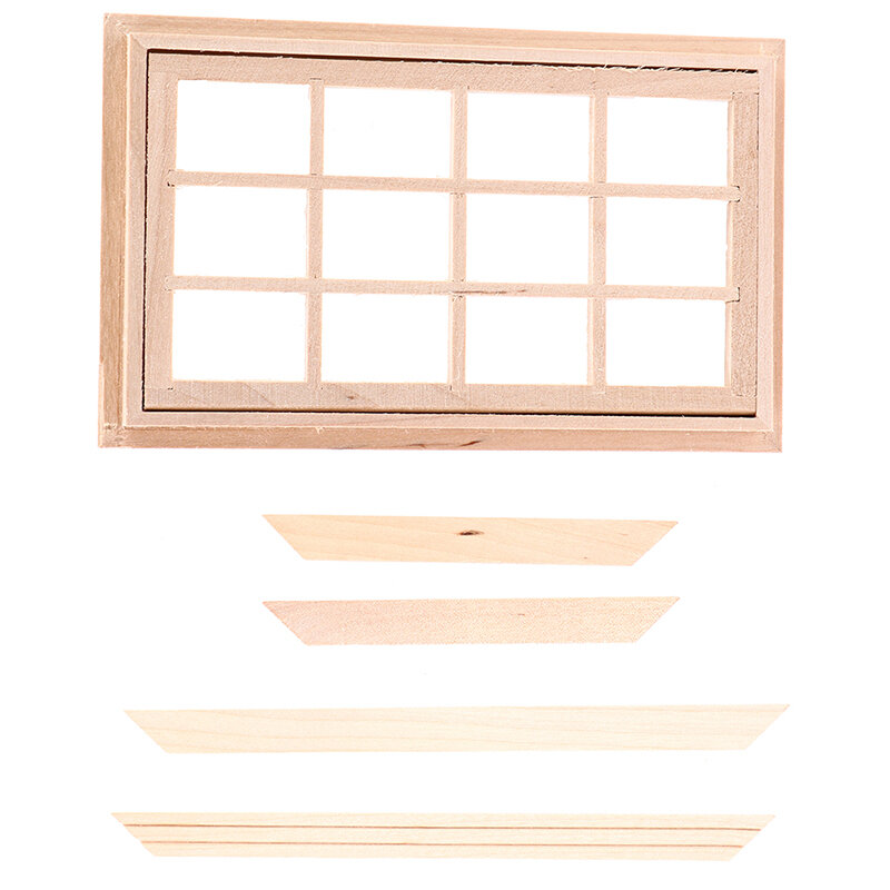 1:12 دمية مصغرة نافذة الباب 12 شبكات مربع النوافذ نموذج ديكور المنزل