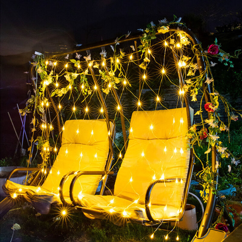 3m متعددة الوظائف LED في الهواء الطلق مقاوم للماء الصيد شبكة سلسلة أضواء عيد الميلاد مهرجان الديكور حديقة أضواء الجنية