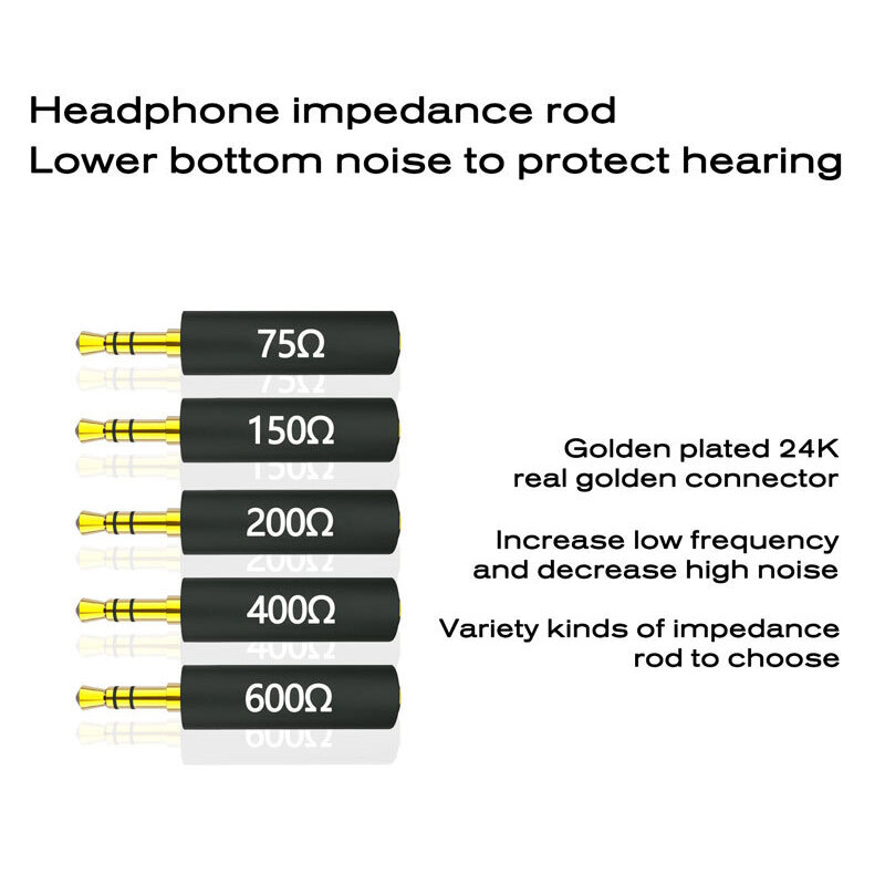 150 مللي متر جاك المقاومة تقليل الضوضاء تصفية المكونات سماعة مقاومة التوصيل موصل 75/200/400/600/3.5 أوم إلغاء الضوضاء محول