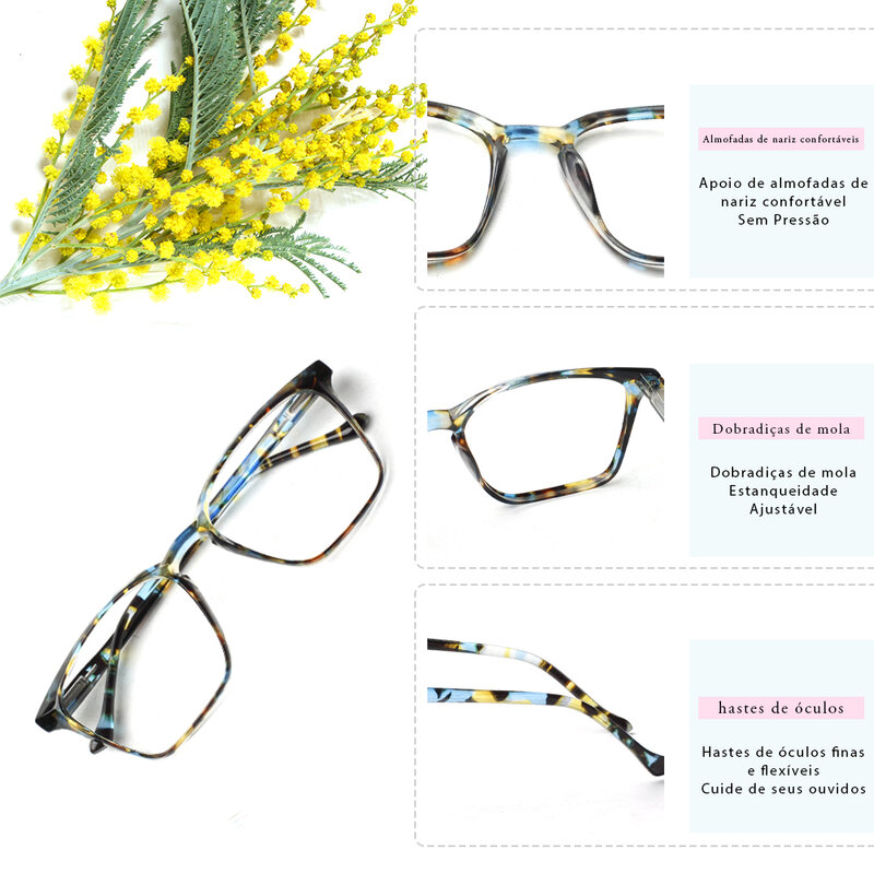 نظارات القراءة الزهور الأنيقة المحمولة للنساء ، إطار خفيف للغاية ، حماية العين ، الحماية من التعب والأشعة فوق البنفسجية ، النظارات الطبية