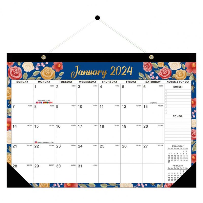 تقويم حائط بحبل ، تقويم متين ، مخطط شهري ، قوائم To-do ، السنة الجديدة للتنظيم ، هدية ، 2024