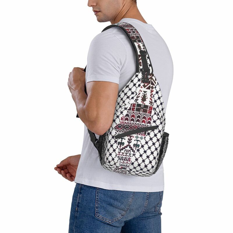 فلسطين الفلسطينية حقيبة كروسبودي الرافعة حقيبة الصدر التقليدية Tatreez التطريز حقيبة الكتف Daypack للسفر حقيبة