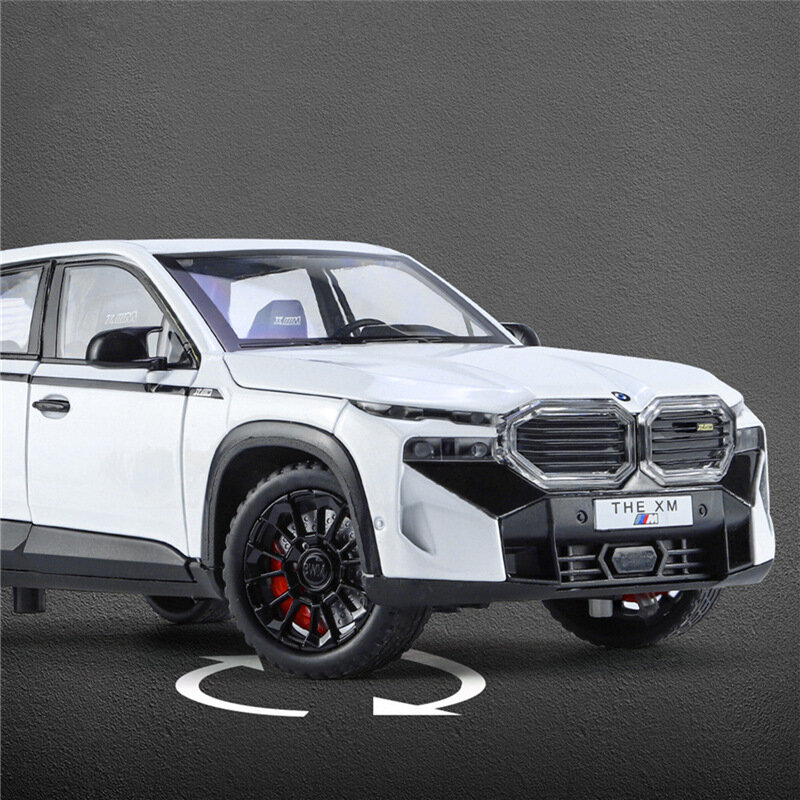 سيارة رياضية طراز BMW XM SUV من سبيكة معدنية ، طراز Diecast ، نموذج مركبات ، محاكاة ، مجموعة صوت وإضاءة ، هدية لعبة للأطفال ، 1:24