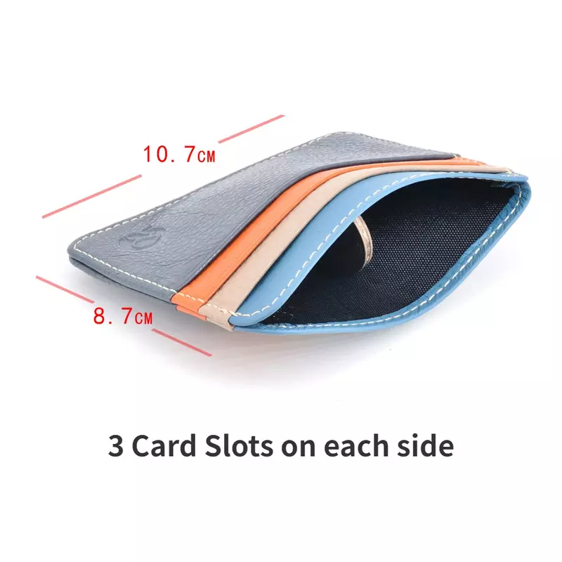 ريترو الطبقة الأولى جلد طبيعي بطاقة حقيبة مع 7 فتحة بطاقة سوبر رقيقة 100% الجلد الحقيقي حامل بطاقة البنك عملة محفظة فرز المحفظة