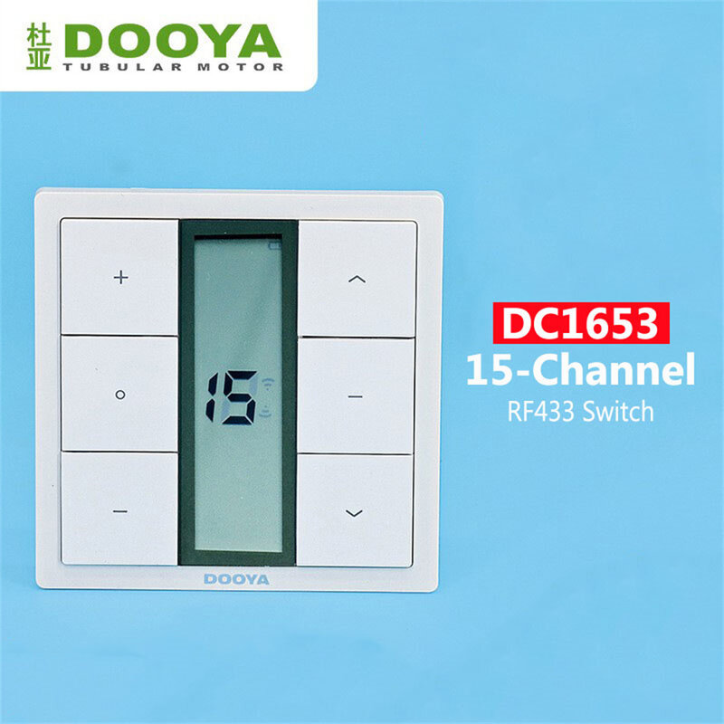 Dooya DC1653 RF433 الجدار التبديل ، 15 قناة باعث التحكم عن بعد ل Dooya RF433 الستار المحرك KT320E DT52E DT360 ، DT KT82TN التلفزيون