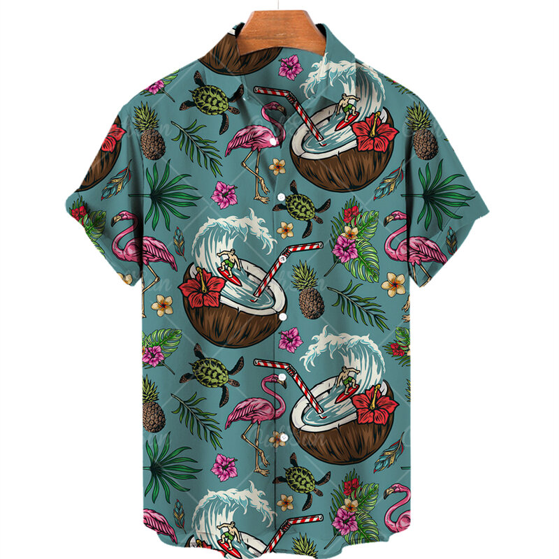 للجنسين قمصان هاواي الفاكهة ثلاثية الأبعاد الأناناس البطيخ 2022 متعة الصيف الرجال قمصان قصيرة الأكمام بلايز عادية قمصان فضفاضة الموضة