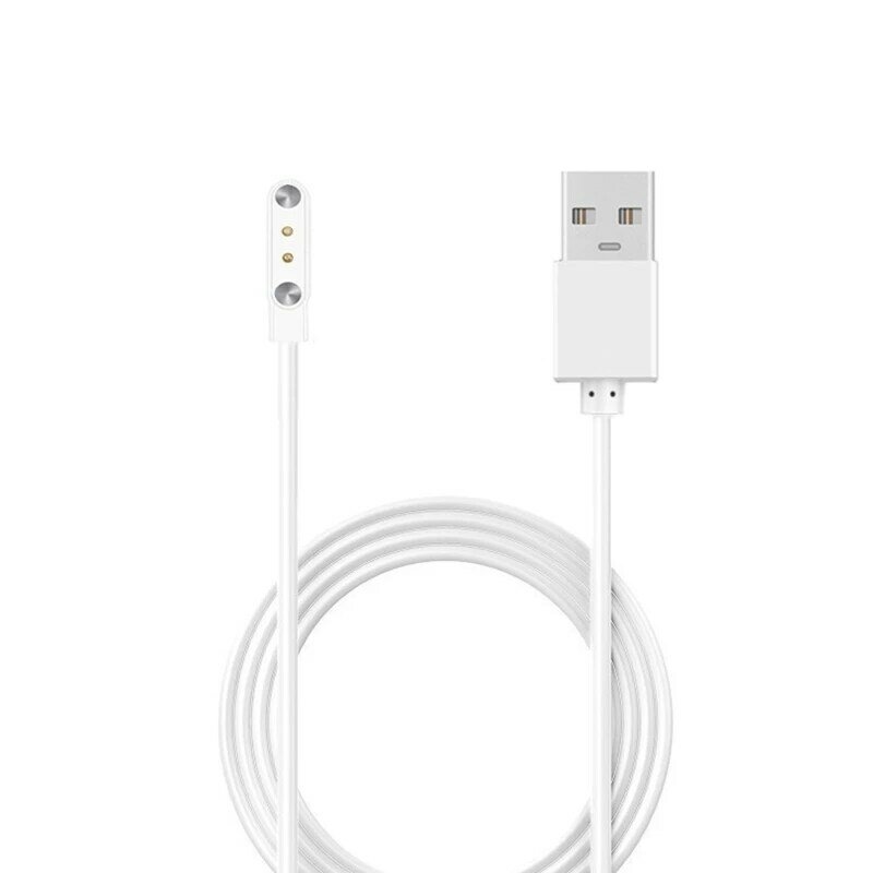 2 دبوس قوي المغناطيسي كبل شحن USB شحن خط الحبل حبل أسود أبيض اللون متوافق مع الساعات الذكية العالمي