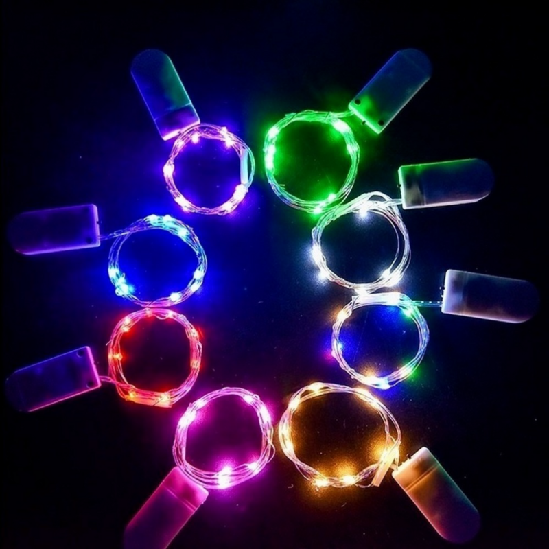 10 قطعة LED الجنية سلسلة أضواء بطارية تعمل LED أسلاك النحاس سلسلة أضواء في الهواء الطلق مقاوم للماء زجاجة ضوء لغرفة النوم ديكور
