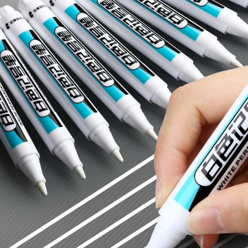 قلم طلاء دائم أبيض مقاوم للماء ، علامة زيتية ، تجفيف سريع ، مقاوم للاهتراء ، كتابة سلسة ، ليس من السهل التلاشي