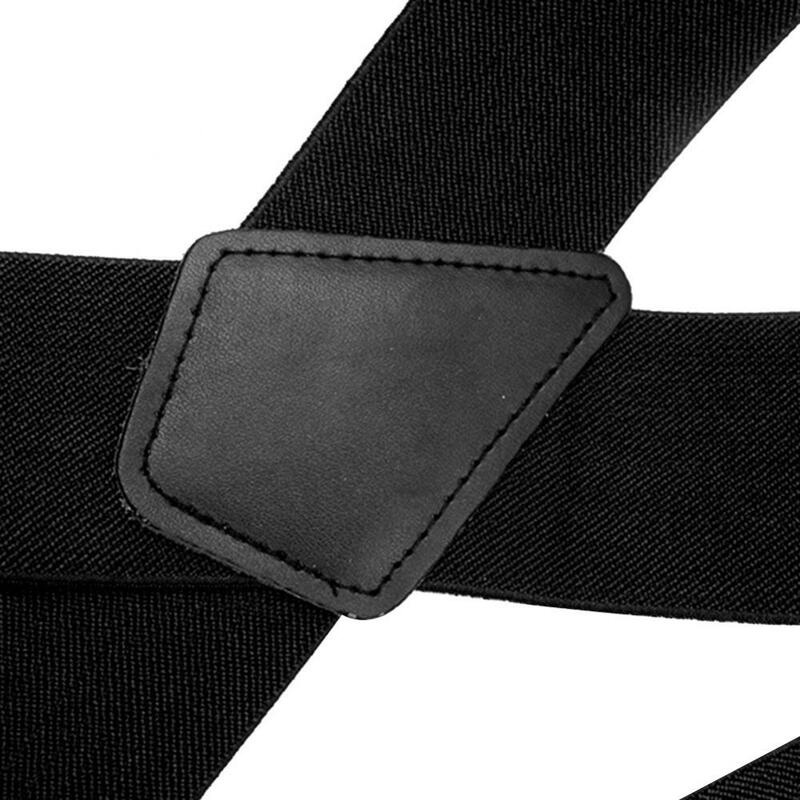 حزام مطاط قابل للتعديل للرجال لون سادة من البوليستر حزام مطاط للكبار X-شكل حزام عريض بحمالات مع 4 مشابك للنساء