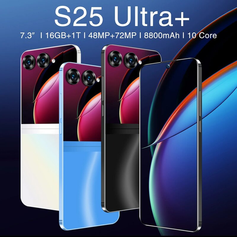 هاتف ذكي S25 Ultra بنظام أندرويد 13 ، شاشة عالية الدقة ، 16 جيجابايت + 1T ، Sim mAh ، 5G ، مزدوج الوجه غير مقفل ، هاتف محمول أصلي ، عالمي