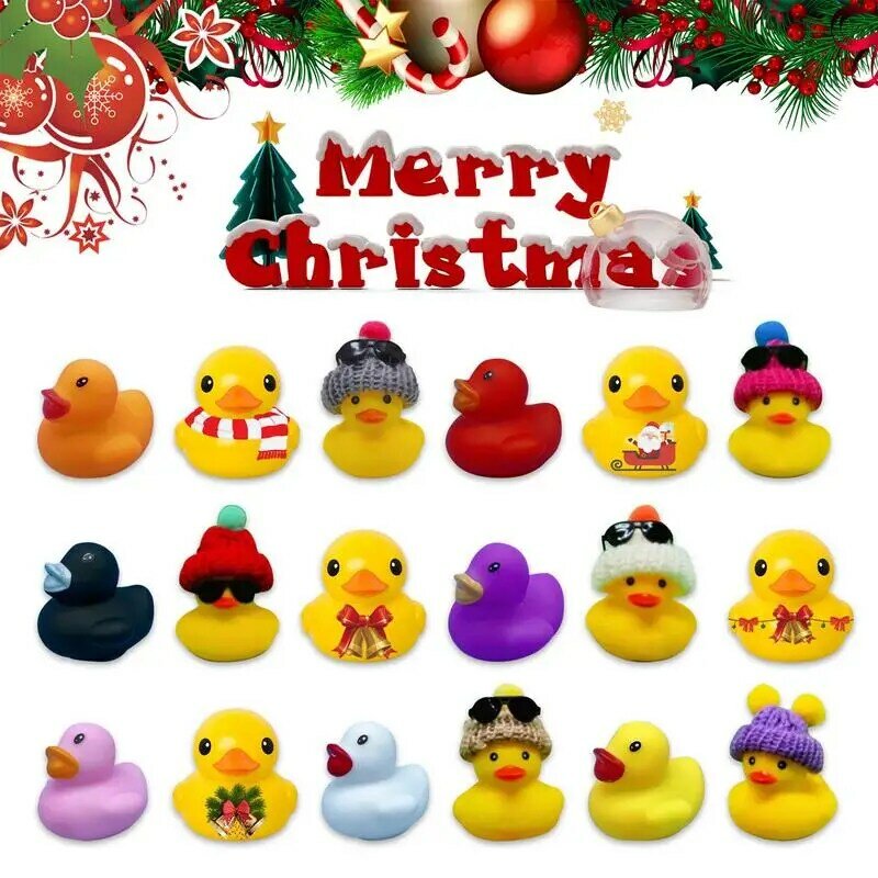 عيد الميلاد مجيء التقويم للأطفال ، مضحك حوض الاستحمام Duckies مجموعة ، ألعاب العد التنازلي ، هدايا للأصدقاء ، 24 يوما