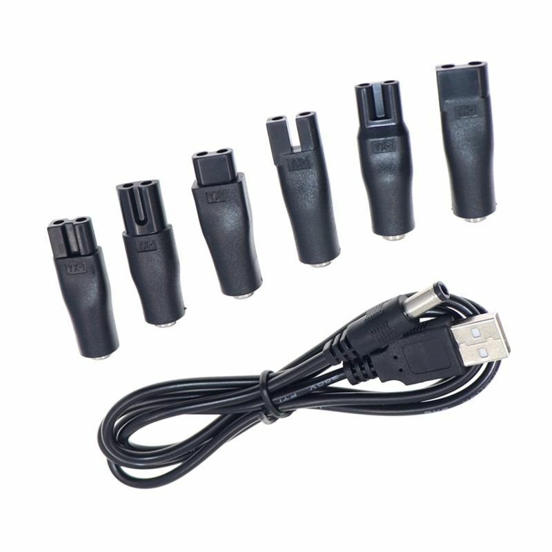 6 قطعة/7 قطعة/8 قطعة سلك الطاقة 5 فولت استبدال شاحن USB محول مناسبة لجميع أنواع كليبرز الشعر الكهربائية
