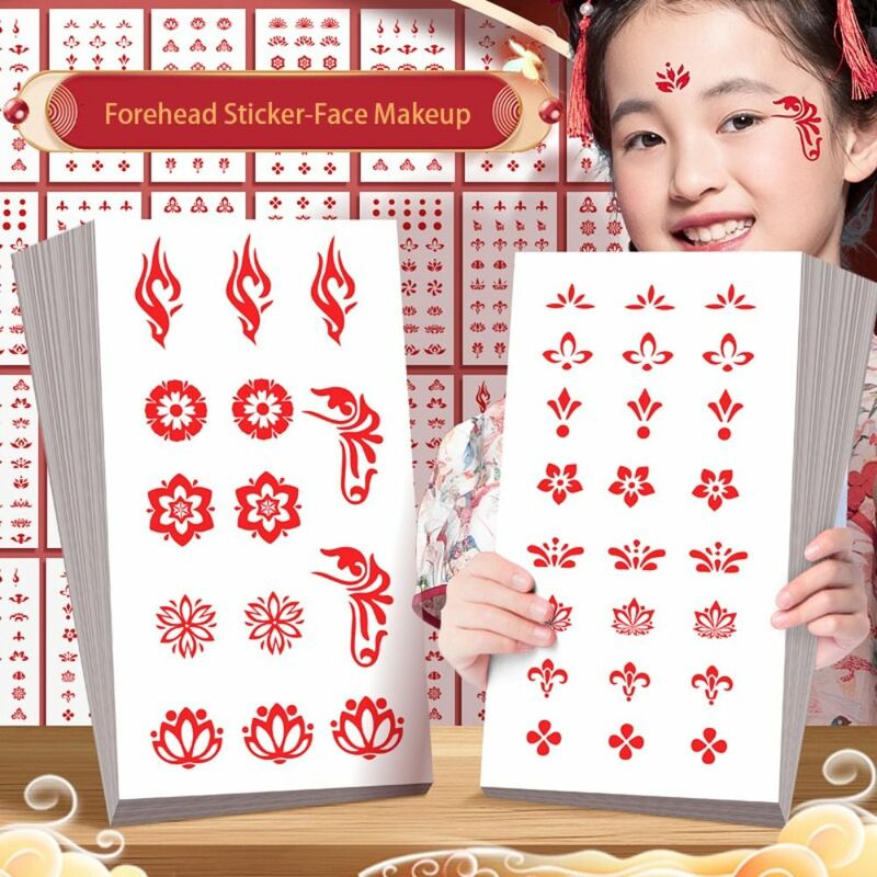 ملصق الجبهة المؤقت على الطراز الصيني ، الملابس القديمة ، معجون لباس الوجه ، وشم الوجه ، هانفو للأطفال