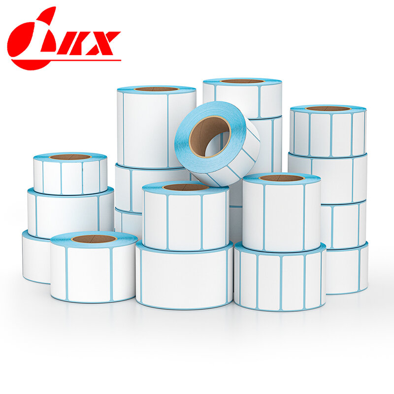 LKX-ورق ملصق حراري ، مقاوم للماء ، سعر السوبر ماركت ، ملصق فارغ ، مستلزمات طباعة مباشرة ، 30 × 20 ، 40 × 30 ، 50 × 30 مم