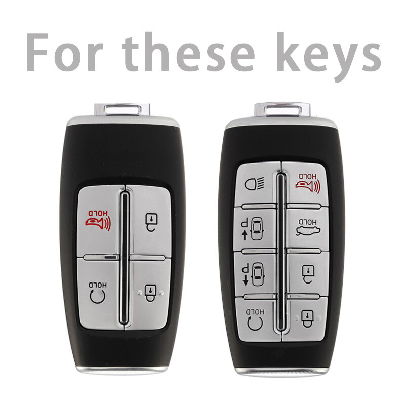 حافظة مفاتيح السيارة من البولي يوريثان 4 6 8 مزودة بزر ذكي للتحكم عن بُعد ودخول السيارة بدون مفتاح لهواتف Hyundai Genesis G80 GV80 2019 - 2022