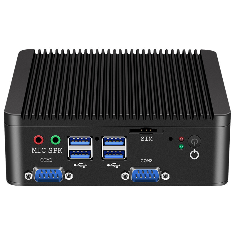 بدون مروحة جهاز كمبيوتر صغير إنتل سيليرون J4125 4-النوى ثنائي إيثرنت 4xRS232 RS485 2xHDMI 8xUSB GPIO LVDS 4G LTE TPM2.0 ويندوز ioT لينكس