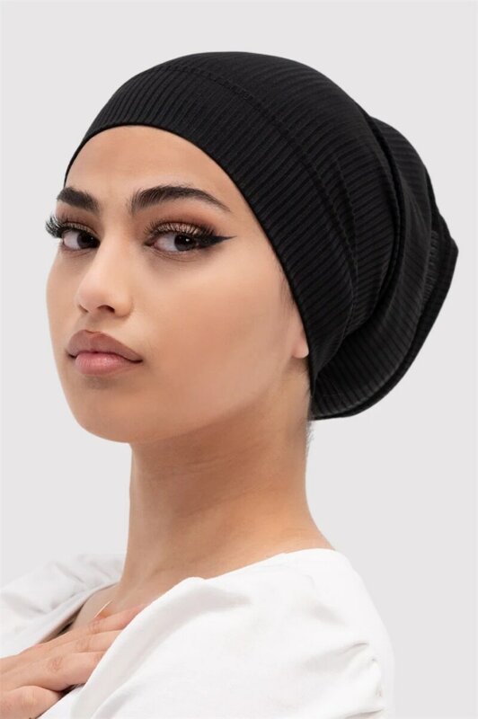 قبعات حجاب داخلية مصنوعة من القطن الصلب المضلع غطاء عمامة إسلامي قابل للتمدد قبعة غطاء رأس للسيدات عقال عمامة 2023