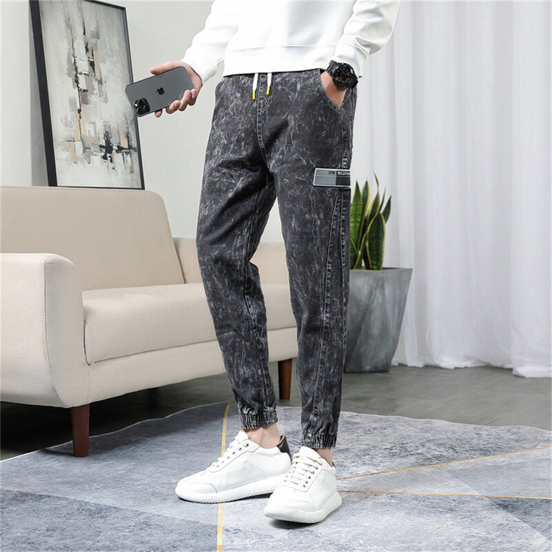 Men Jeans Korean Style Chic Denim Simple Ankle-length Casual Pockets Young Students Harajuku All-match Zipper Stylish Street