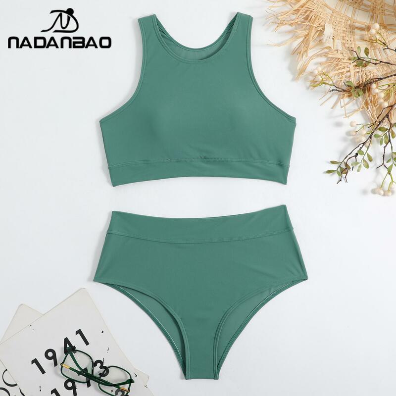 Nadanbao-ملابس سباحة نسائية ببنقشة زهور ، ملابس سباحة مثيرة ، طقم نسائي ، بدلة جسم ، حفلة شاطئ ، ملابس بحر لركوب الأمواج