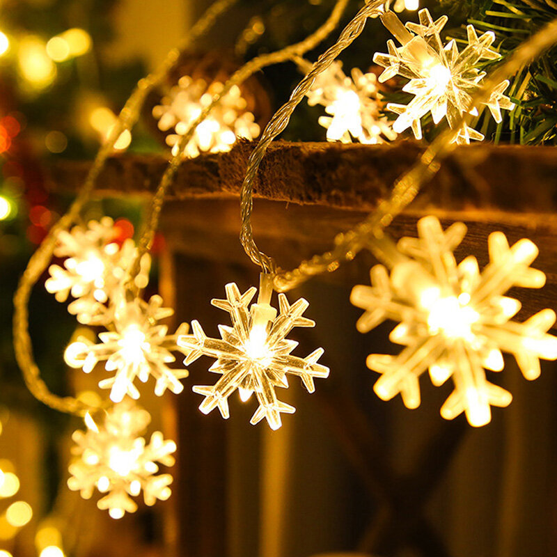 عيد الميلاد ندفة الثلج على شكل سلسلة ضوء LED ، سلسلة ضوء الجنية الكمبيوتر ، ديكور شجرة عيد الميلاد المنزل ، ديكور الحفلات ، هدية السنة الجديدة سعيدة