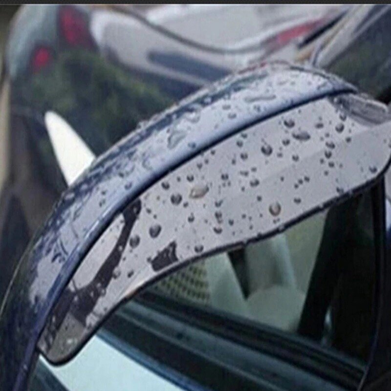 ملصق مرآة الرؤية الخلفية للسيارة ، غطاء واقي لحاجب المطر ، أسود ، طية طبيعية ، 1 على ، ملحقات السيارات