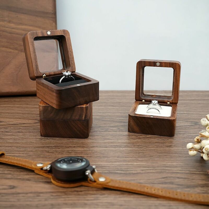 صندوق عرض الخاتم للعشاق ، حامل تخزين المجوهرات ، حقيبة هدايا الزفاف ، الخطوبة والزفاف