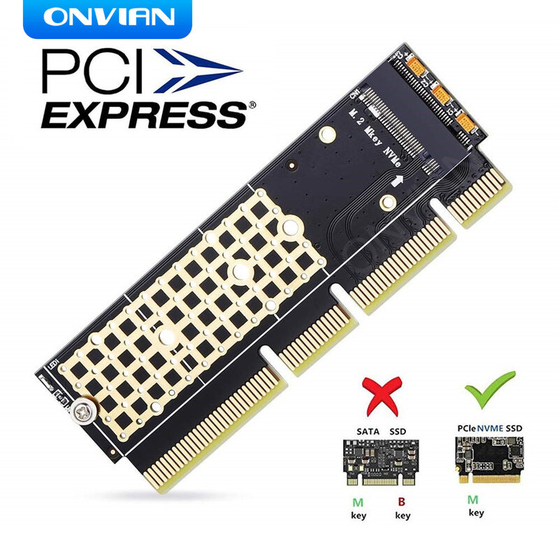 Onvian M.2 NVMe محول SSD إلى PCIe بطاقة M2 مفتاح م سائق مع سيليكون لوحة التبريد القرص الصلب داعم محول PCIe x4x8x16 فتحة  FastDelivery dropshipping