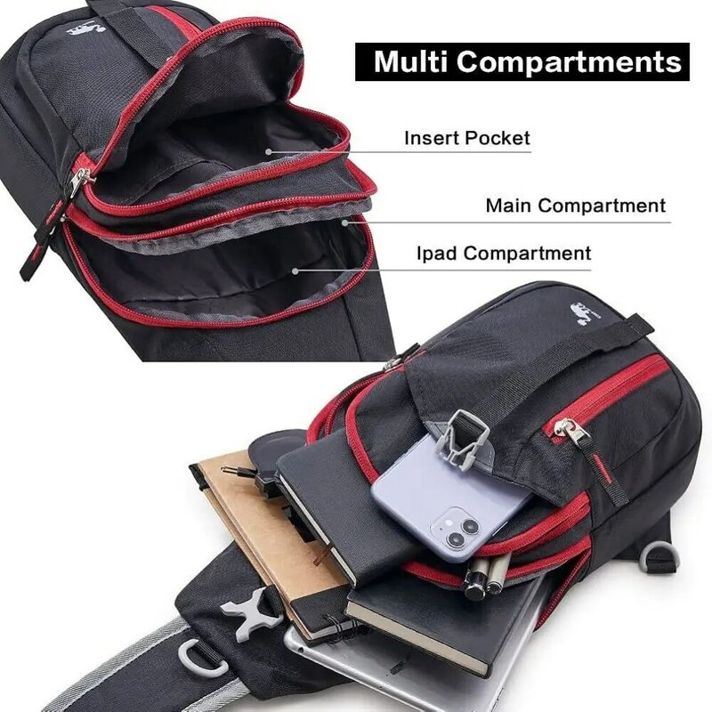 Oibeen-حقيبة الصدر Crossbody للرجال ، حزام واحد ، كتف الرافعة للرجال ، أكياس الذكور خفيفة الوزن ، الحقيبة Daypack للسفر ، الرياضة