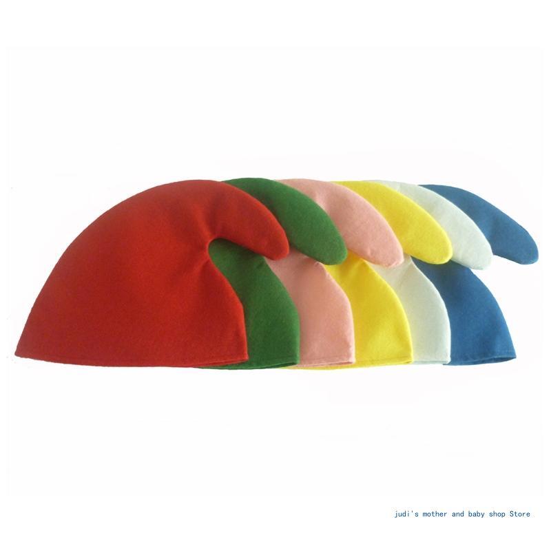 67JC زينة عيد الميلاد قبعات عيد الميلاد قبعات الجان قبعات متعددة الألوان هدية للأطفال والكبار