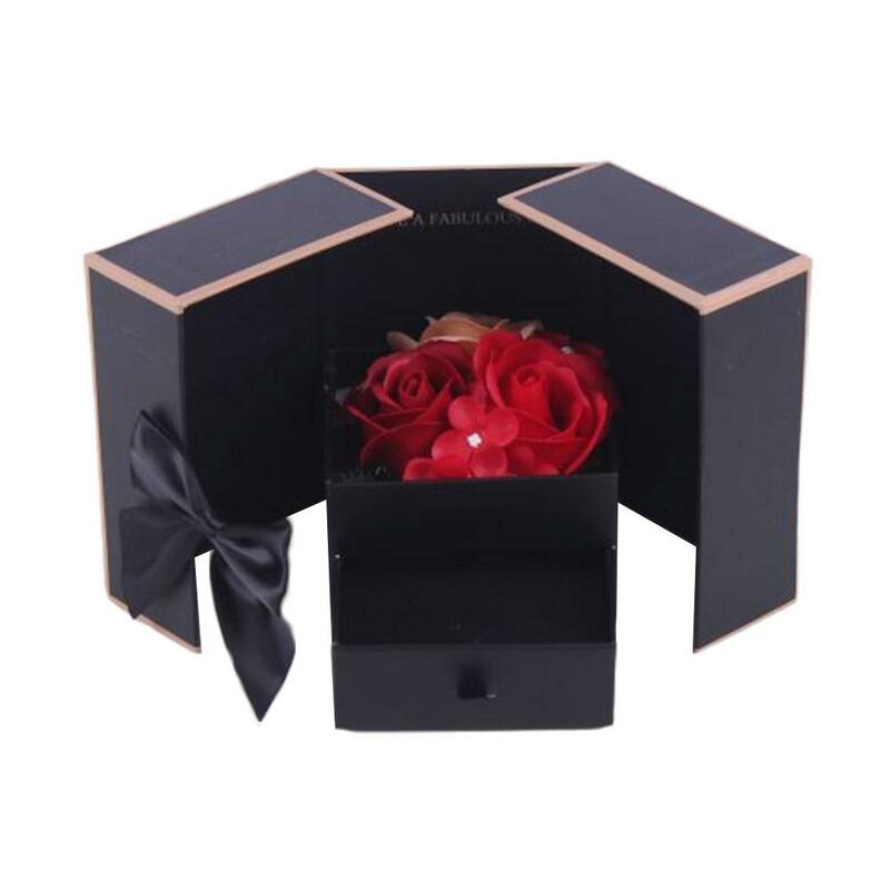 صندوق تعبئة مجوهرات وردي ببابين ، صندوق هدايا لعيد الأم ، هدية عيد الحب ، صندوق مزخرف ، تخزين قلادة ، C3a6