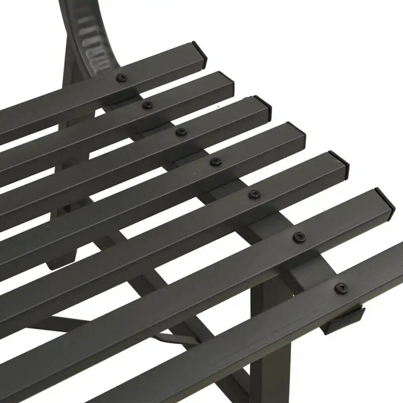 الباحة مقاعد البدلاء 43.3 "x 23.2" x 30.1 "الصلب الأسود كرسي للاستعمال في المناطق الخارجية الشرفة الأثاث