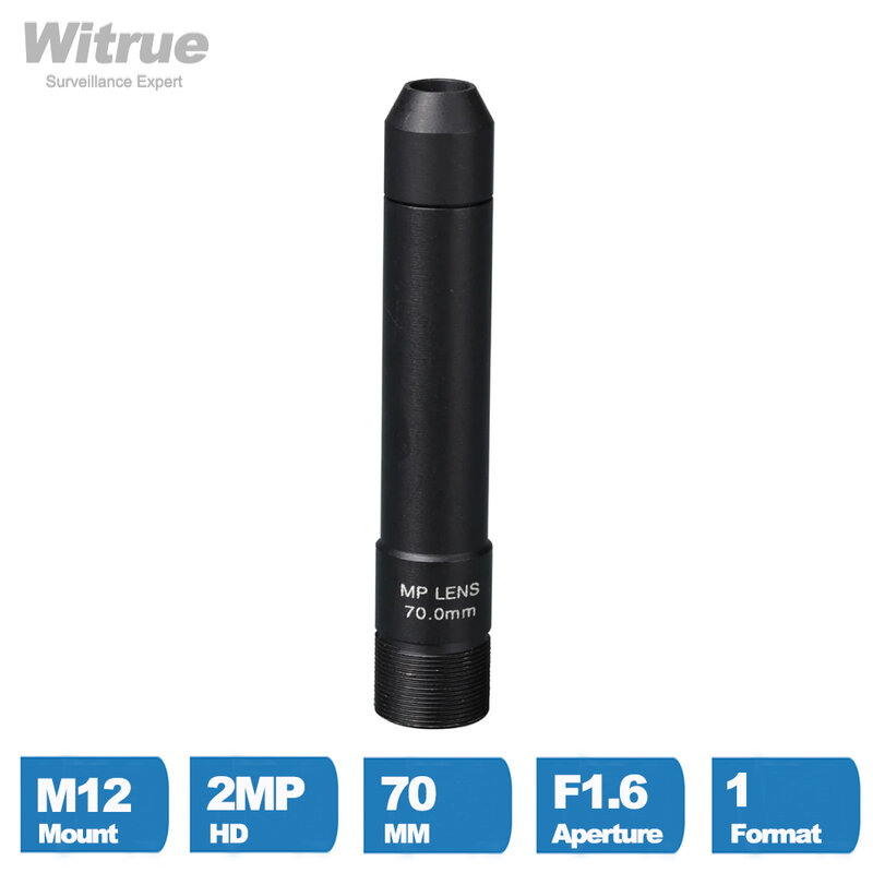 Witrue M12 الثقب 70 مللي متر CCTV عدسة 1 "F1.6 3.98 درجة للأمن CCTV كاميرات