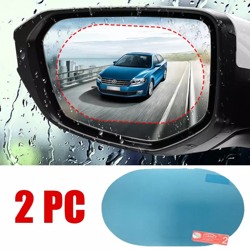ملصق مرآة الرؤية الخلفية للسيارة ، غشاء مقاوم للمطر ، مشهد في الأيام الممطرة ، 2