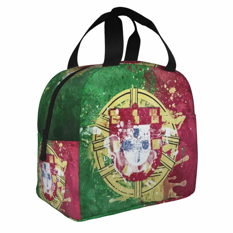البرتغال العلم معزول حقيبة الغداء للمدرسة مكتب المحمولة الحرارية برودة صندوق الغداء النساء الرجال
