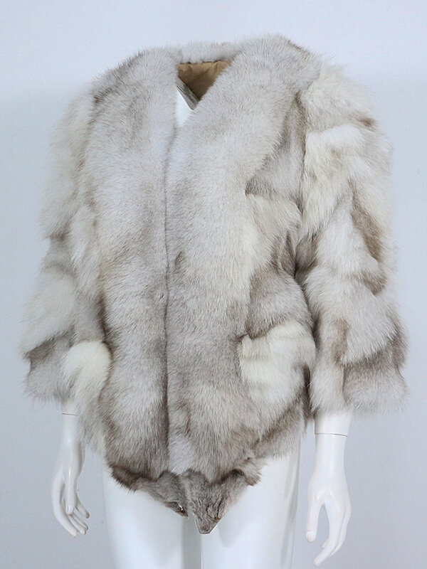 2022 MENINA BONITA Winter Jacket Women Real Fox Fur Coat  Natural Fox Fur Collar Outerwear Thick Three Quarter Sleeve Streetwear
