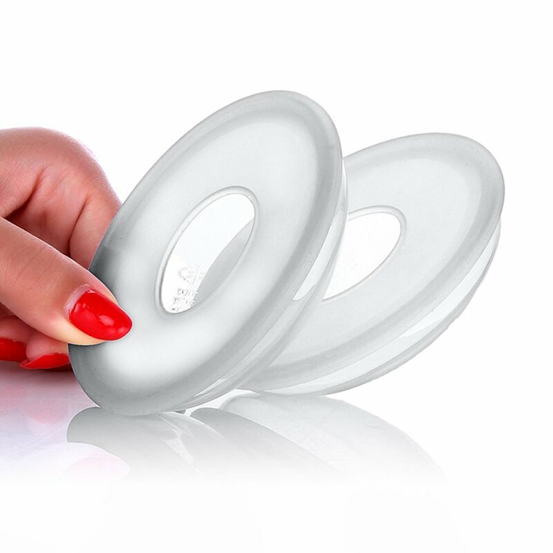 زوج واحد من أكواب الرضاعة الطبيعية من السيليكون مرنة قابلة لإعادة الاستخدام مصنوعة من السيليكون لحفظ حليب الأم