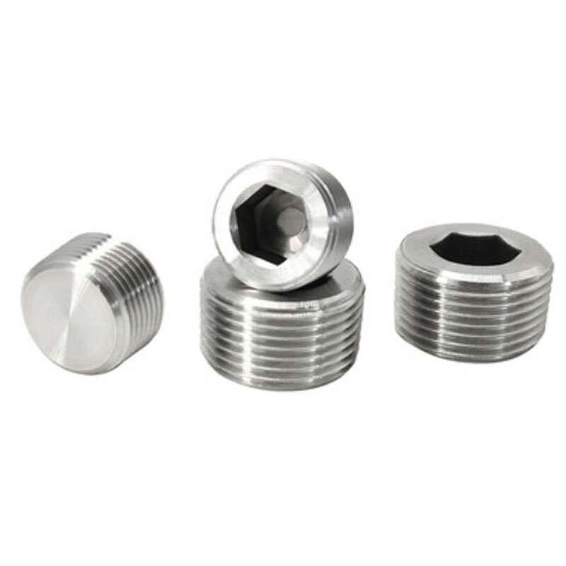 304 Stainless Steel Hexagon Pipe Male Countersunk End Plug Fitting Water Gas Oil BSPT Male Thread Pipe