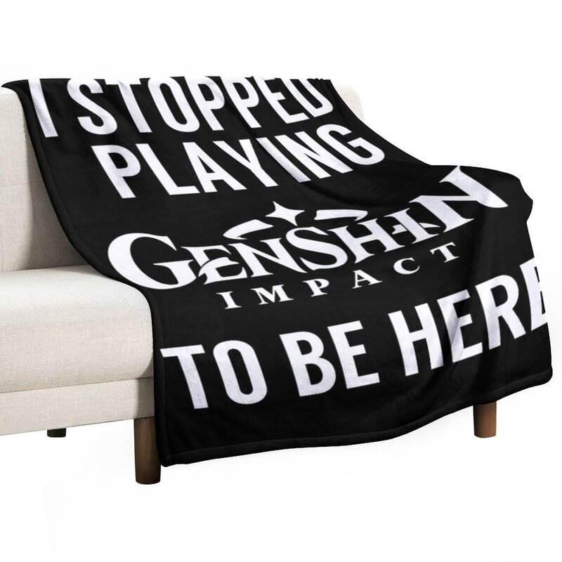 توقفت عن اللعب تأثير Genshin ليكون هنا تصميم ميمي مضحك رمي بطانية أريكة لحاف البطانيات الرجعية