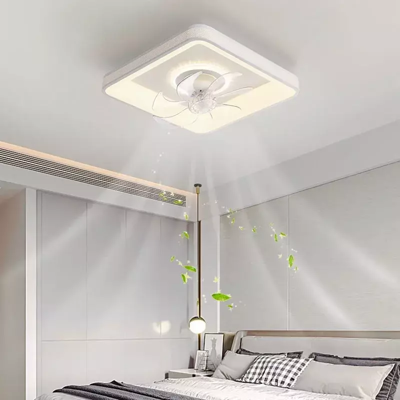 مروحة سقف LED مع جهاز تحكم عن بعد ، ثريا حديثة ، تركيبات إضاءة ، غرفة نوم ، غرفة معيشة ، غرفة دراسة ، ديكور منزلي