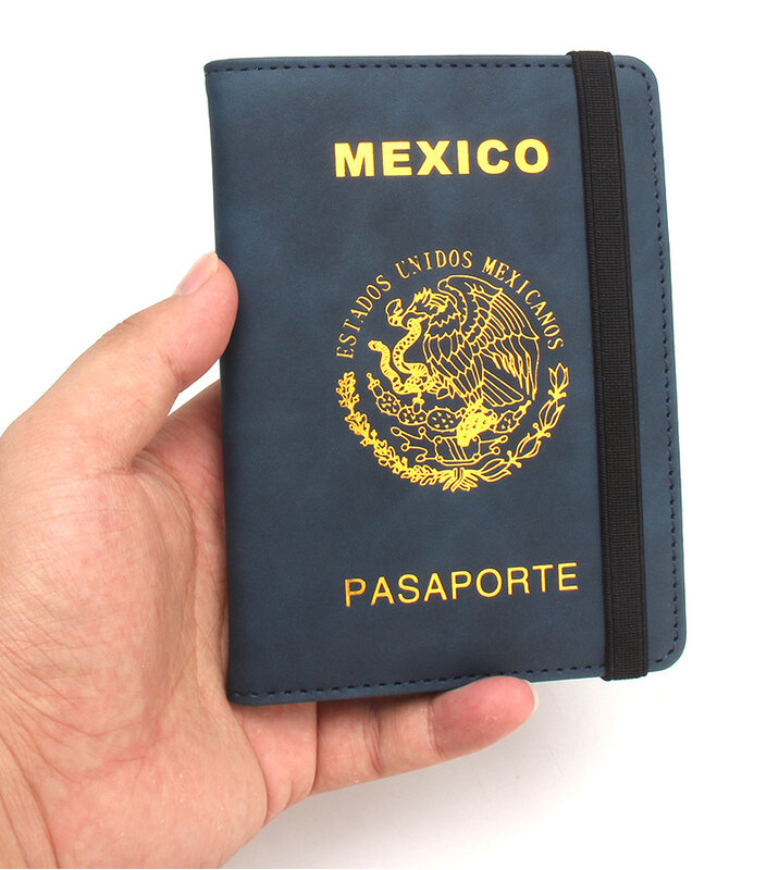 Estados Unidos Mexicanos غطاء جواز سفر المكسيك بولي Leather جلد الرجال النساء حامل بطاقات حافظة واقية لوثائق السفر