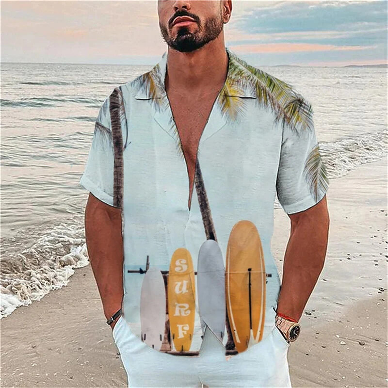 الصيف الرجال هاواي شاطئ قميص للرجل الركض الرياضة الشارع الشهير بلوزة غير رسمية قمة الموضة ثلاثية الأبعاد طباعة الملابس كبيرة الحجم