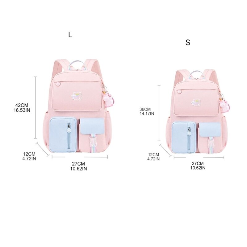 حقيبة ظهر مدرسية للفتيات والأطفال وحقائب الكتب الأساسية مع حقيبة نهارية لطيفة للأولاد والبنات