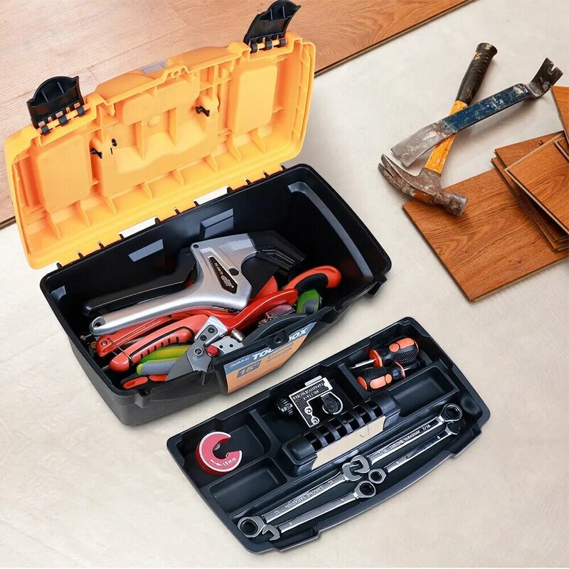 AIRAJ-Inch صندوق أدوات ، حقيبة بلاستيكية سميكة مركبة كهربائي نجار مثقاب كهربائي