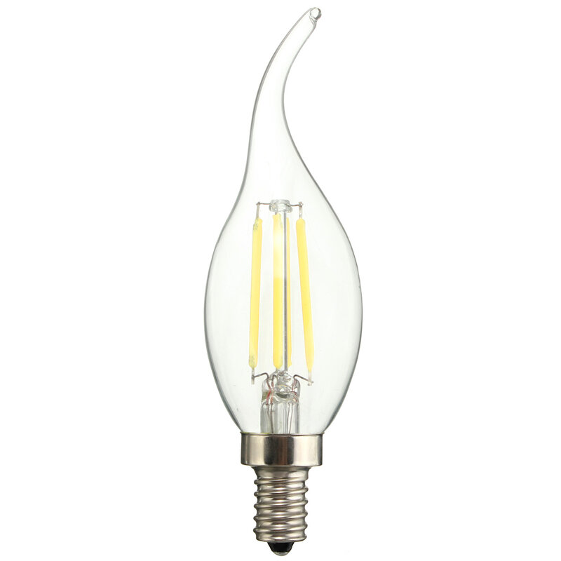 الرجعية خمر اديسون عكس الضوء LED خيوط مصابيح كهربائية ، E12 الأبيض الدافئ ، الكريستال ضوء استبدال ، 110 فولت ، 4 واط