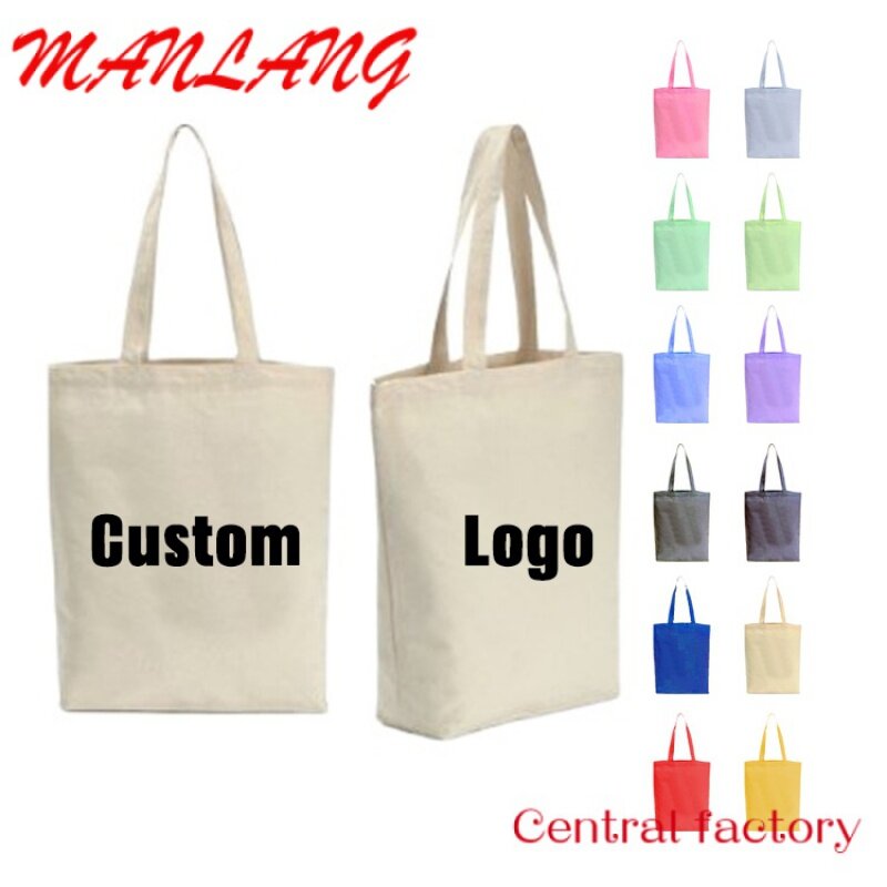 حقائب حمل قماش قابلة لإعادة الاستخدام مع شعار مطبوع مخصص ، شخصية ، فارغة ، عادي ، ترويجية ، قطن ، تسوق