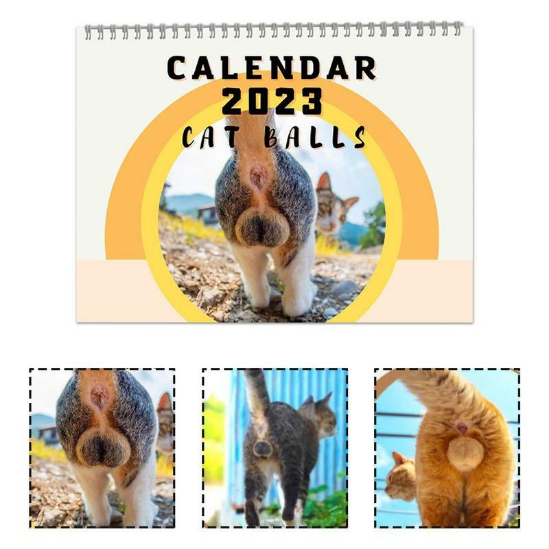القط Butthole التقويم 2023 مضحك التقويم للجدار 12 أشهر التقويم هدية لمحبي القط الرجال النساء الاطفال المراهقين الأصدقاء زملاء العمل
