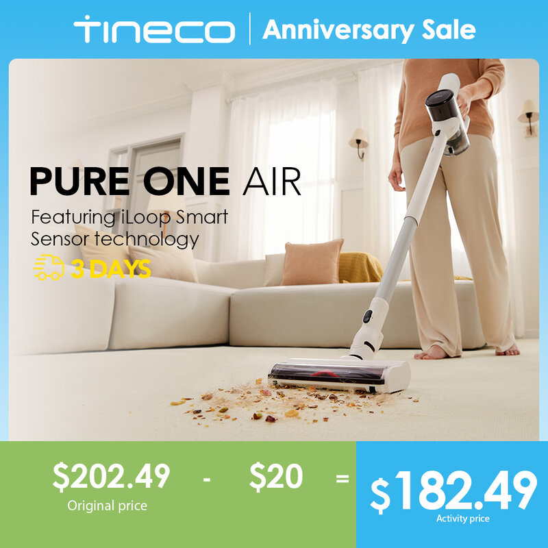مكنسة كهربائية من Tineco-Pure واحدة تعمل لاسلكيًا ، ممسحة منزلية ، خفيفة الوزن للغاية ، لاسلكية ، هادئة ، شفط قوي ، آلة تنظيف